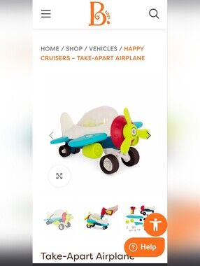 B- Toys Take-Apart Airplane Toy - Multi Color